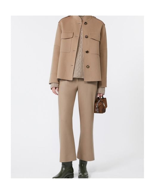 Max Mara Natural 'S Floria Drawstring Wide Leg Trousers