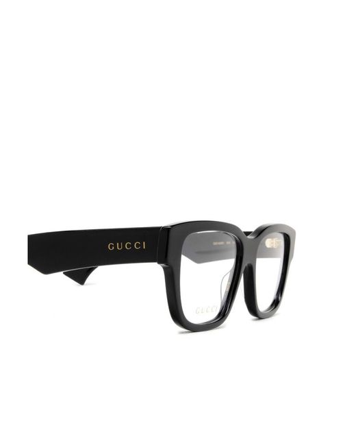 Gucci White Eyewear Rectangle Frame Glasses for men
