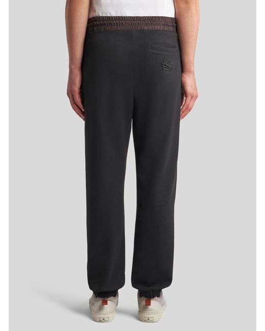 Etro Black Jersey Jogging Trousers for men