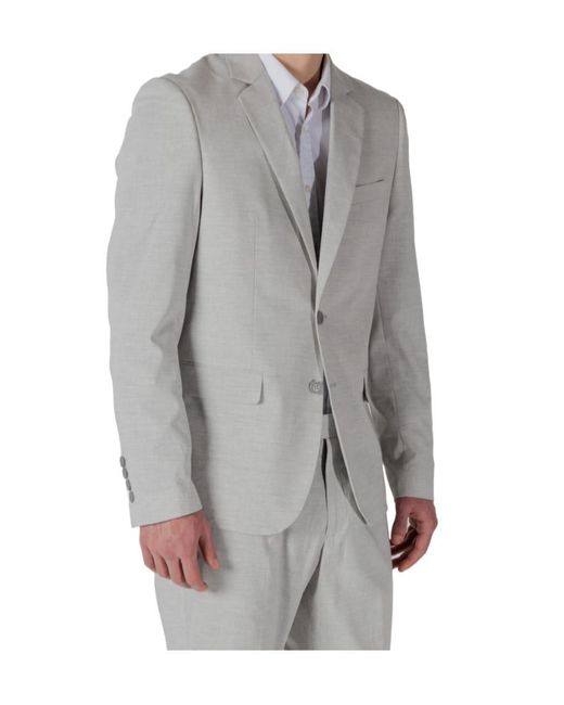 Antony Morato Gray Long-Sleeved Button-Up Jacket for men
