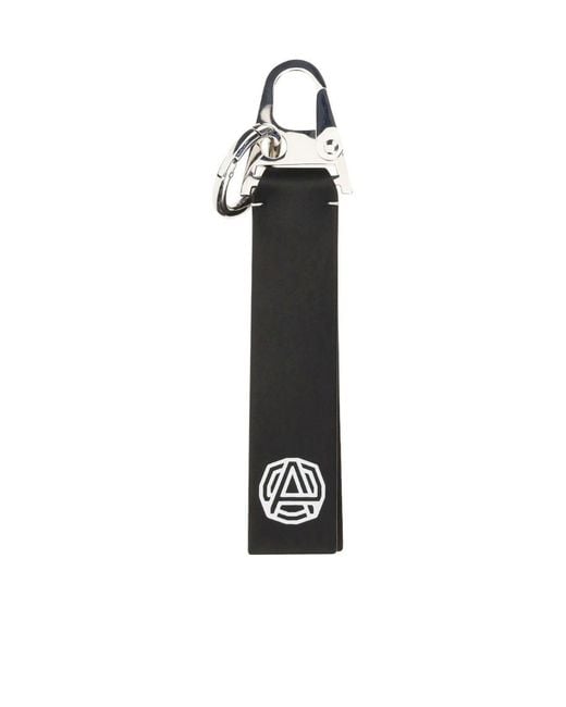 Ambush White Logo-Lettering Leather Keyholder for men
