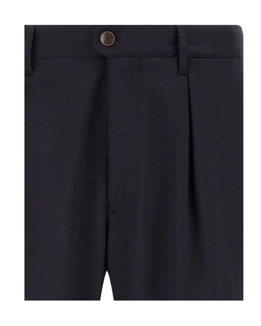 Incotex Blue Pleated Tailored Pants for men