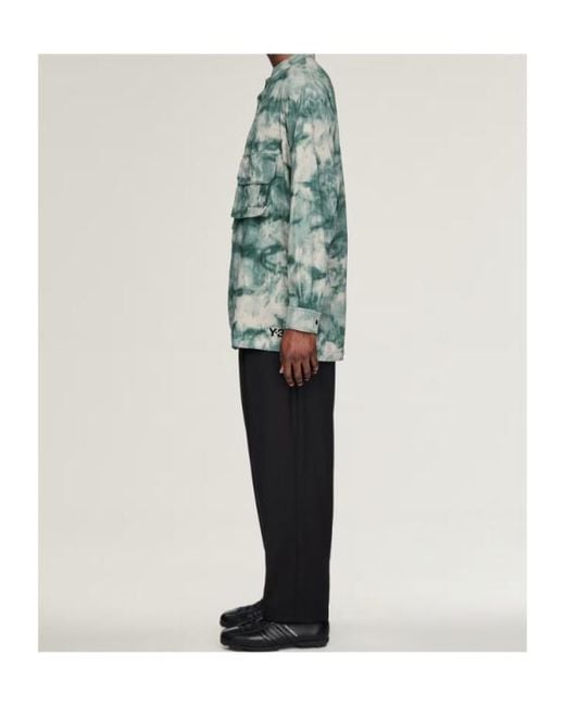 Y-3 Green Aop Tie-Dye Pocket Shirt for men