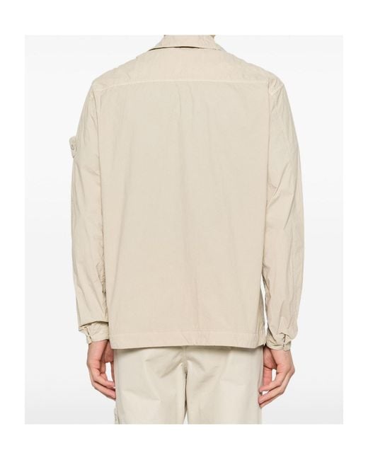Stone Island Natural Logo-Patch Pocket Shirt for men