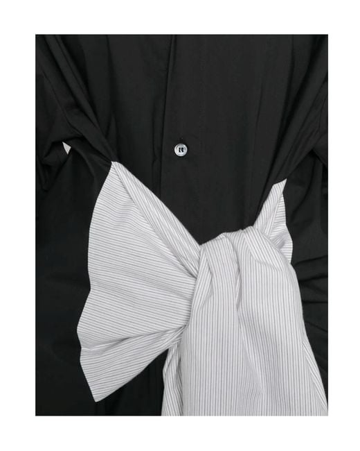 MM6 by Maison Margiela Black Striped Panelled Shirt