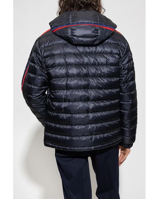 Moncler Blue Agout Logo-Patch Puffer Jacket for men