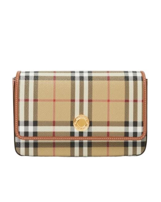 Burberry Natural Checked Small Shoulder Bag