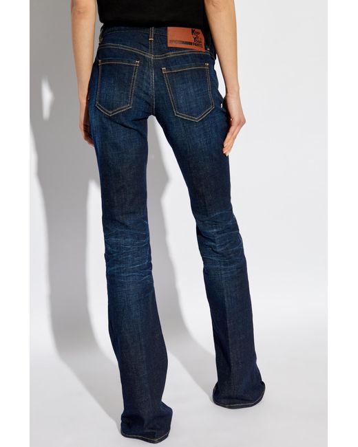 DSquared² Blue Mid-Waisted Flared Jeans