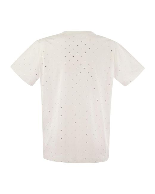 Fabiana Filippi White Stud Embellished Crewneck T-Shirt