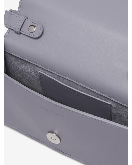 McQueen Gray Jewelled Shoulder Mini