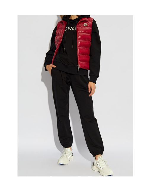 Moncler Black Logo Embroidered Drawstring Hoodie