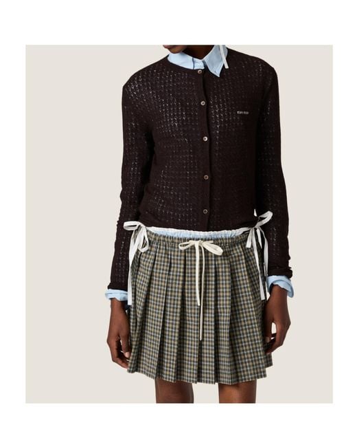 Miu Miu Black Cashmere And Silk Cardigan