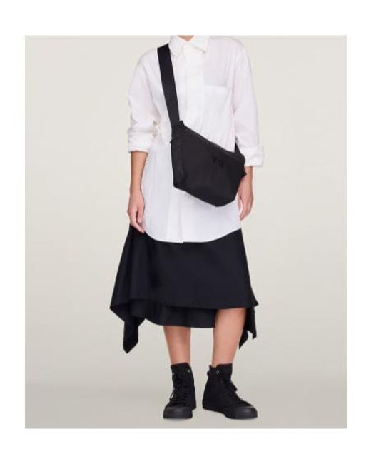 Y-3 Black Logo Printed Small Crossbody Bag for men