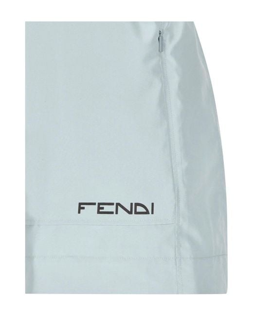 Fendi Blue Adjustable Drawstring Shorts For