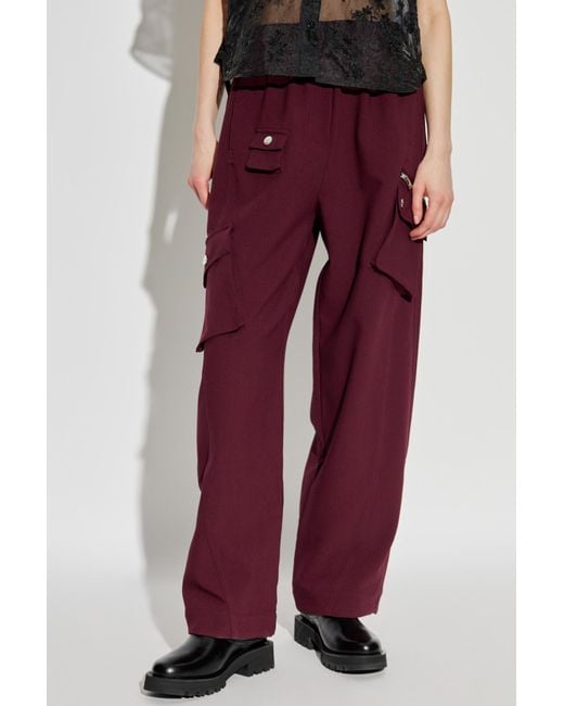 Ganni Red Cargo Trousers