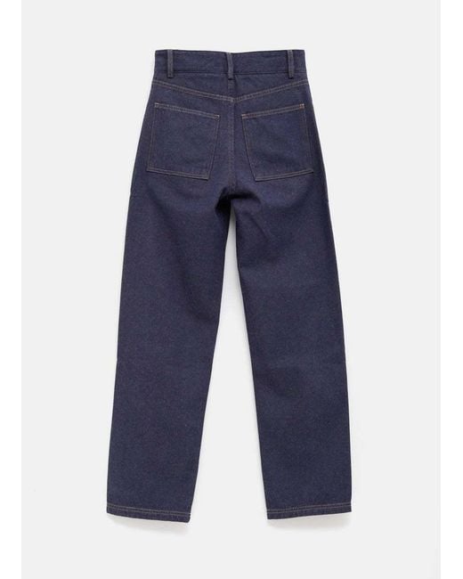 Baserange Blue Contrasting Zip-Fastening Jeans
