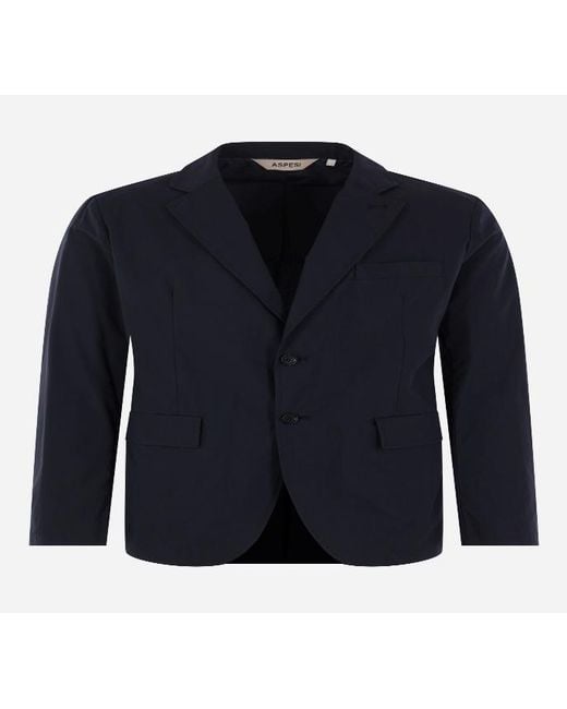 Aspesi Blue Single-Breasted Suit Jacket for men