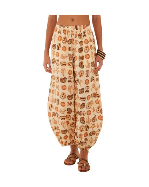 Farm Rio Metallic Sand Marine Shells Balloon Pants