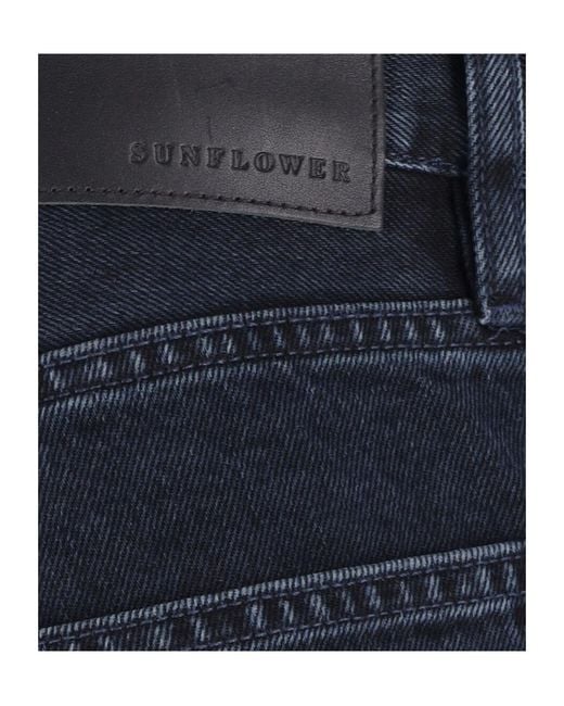 sunflower Blue Logo Patch Wide-Leg Jeans for men