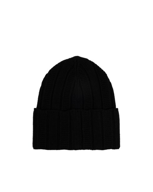 Versace Black Medusa Turn-Up Hem Chunky-Knitted Beanie for men