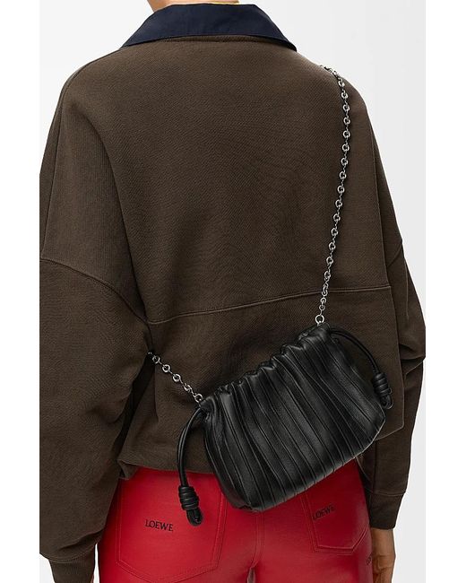 Loewe Black Mini Flamenco Pleats Purse
