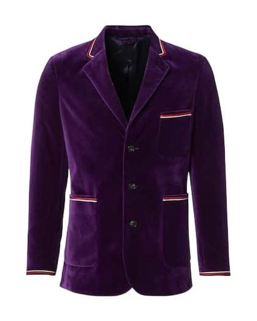 Bode Purple Showcase Cotton Velvet Suit Jacket for men