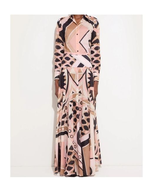 Emilio Pucci Pink Pucci High-Waisted Printed Maxi Skirt