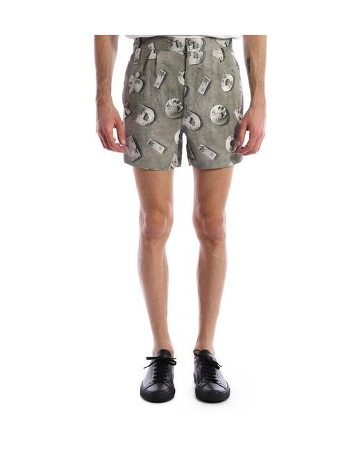 Dior Gray Logo Printed Casual Shorts for men