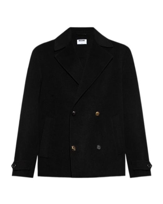Moschino Black Long-Sleeved Coat for men