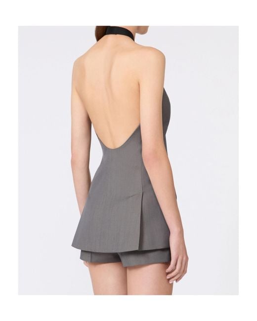 Max Mara Gray Cali Halterneck Sleeveless Blazer