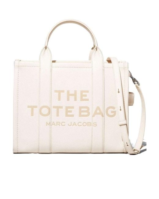Marc Jacobs Natural The Medium Logo Detailed Tote Bag