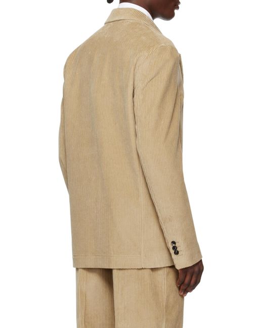 Bottega Veneta Natural Single Breasted Corduroy Jacket for men