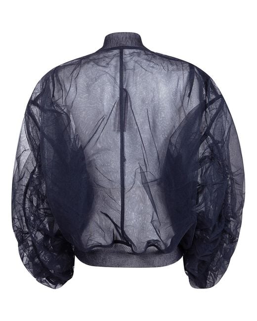 Rick Owens Blue Secchia Oversized Bomber Jacket