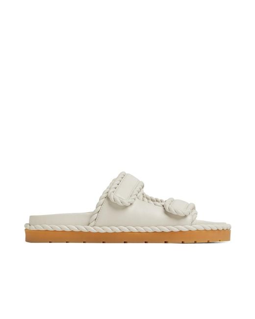 Bottega Veneta White Jack Flat Mules