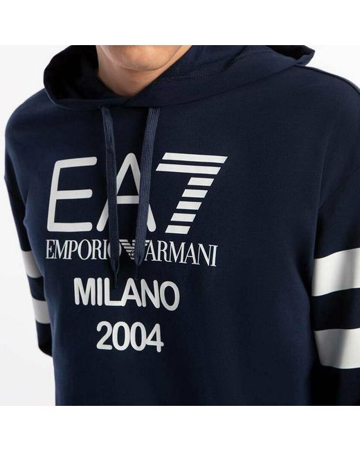 EA7 Blue Logo Pattern Sweater for men