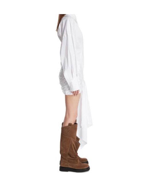 The Attico White The Strapped Shirt Dress