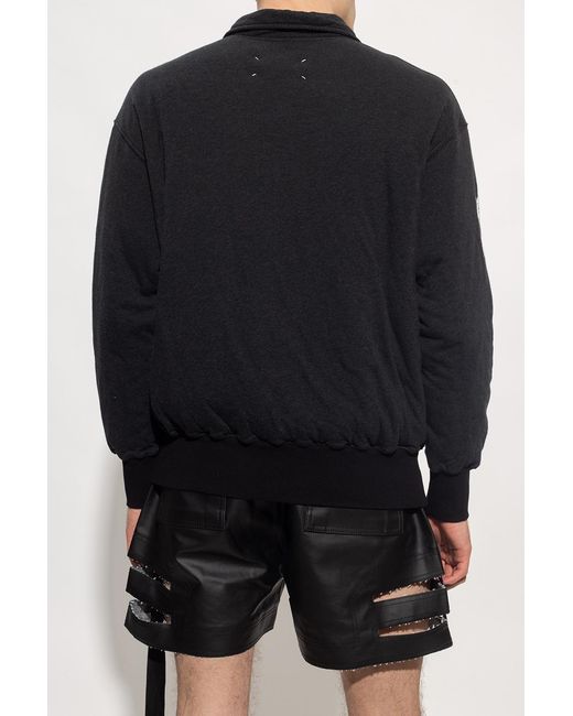 Maison Margiela Blue Logo-Patch Cotton Shirt Jacket for men
