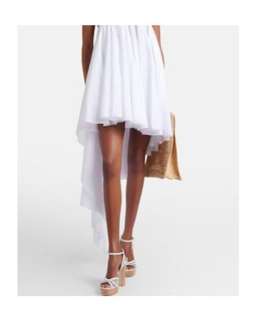 Malone Souliers White Sylvie 125 Leather-Trimmed Platform Sandals