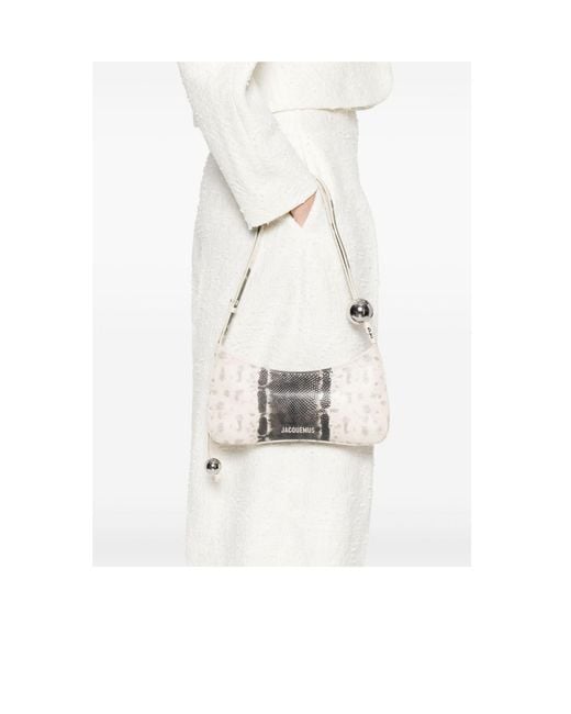 Jacquemus Metallic The Bisou Perle Zipped Shoulder Bag