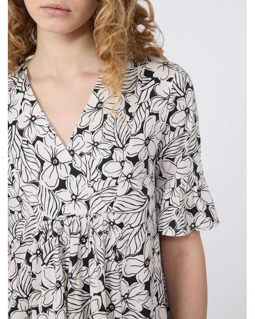 Weekend by Maxmara White Fuoco Floral Printed V-Neck Dress