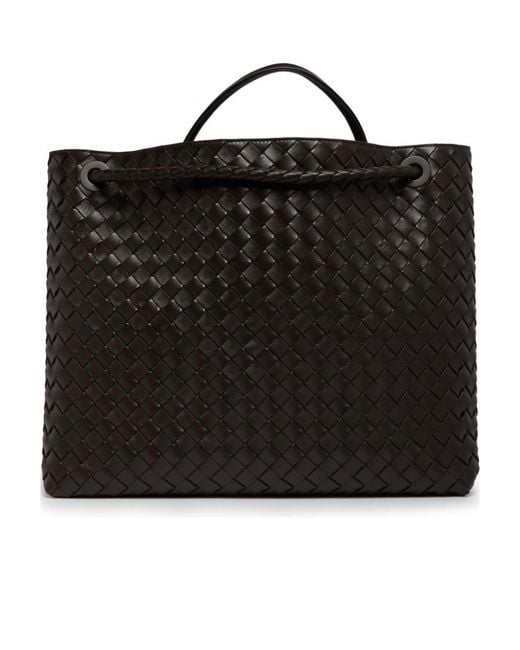 Bottega Veneta Black Woven Detail Shoulder Bag