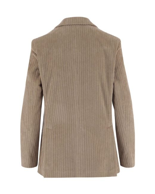 Lardini Brown Ribbed Single-Breasted Blazer