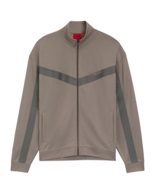 Boss Brown Logo Zip Sweatshirt for men