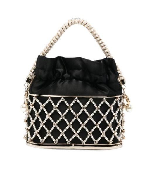 Rosantica Black Drawstring Tote Bag
