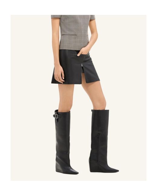Courreges Black Courrèges Astro Pointed-Toe Buckle-Detailed Boots