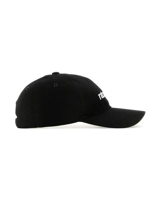 Rabanne Black Logo Embroidered Cap