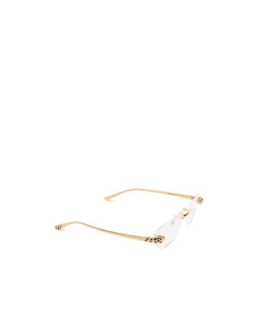 Cartier White Rectangle Frameless Glasses