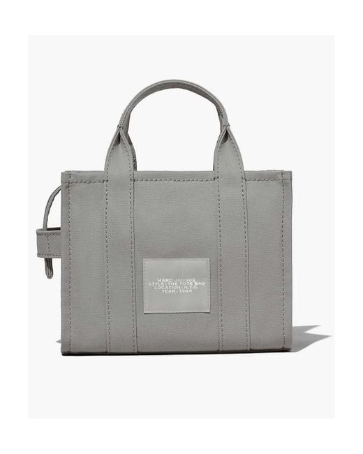 Marc Jacobs Gray Logo Printed Zip-Up Small Tote Bag