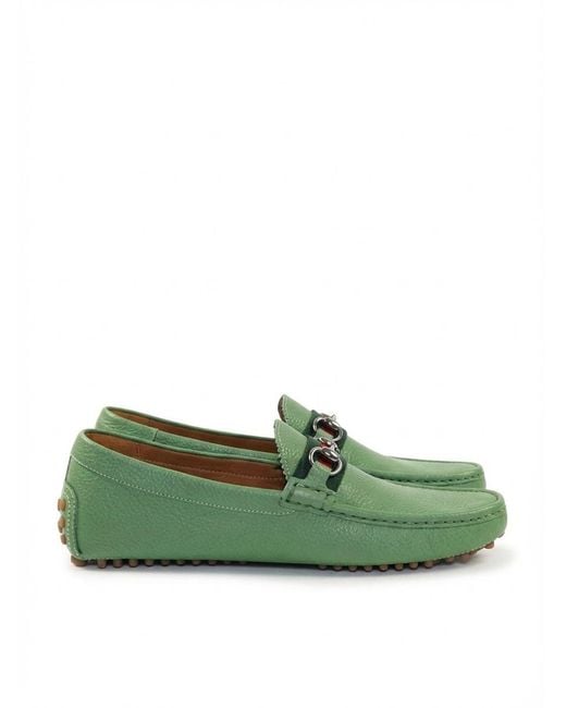Gucci Green Ribbon Detail Leisure Business Shoes for men