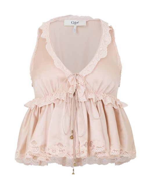 Chloé Natural Silk Short Sleeve Blouse